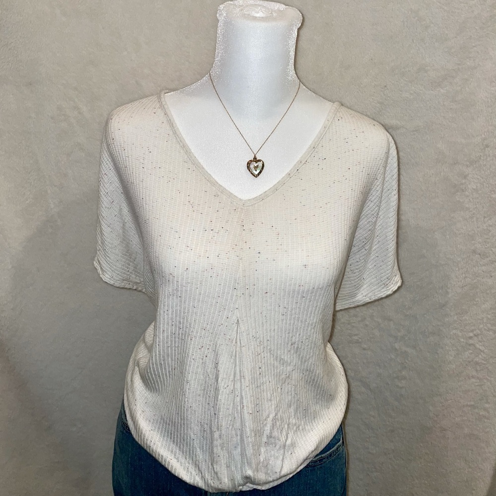 Blue rain front tie top